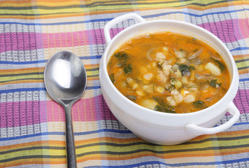 pea soup in bowl