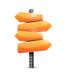 orange road signs illustration design