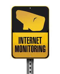 internet monitoring road sign illustration