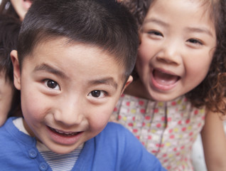 Close Up of a Group of Kids