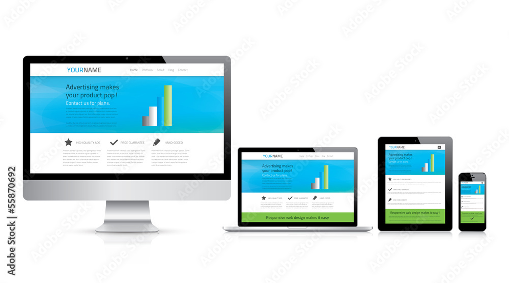 Aufkleber modern responsive web design concept
