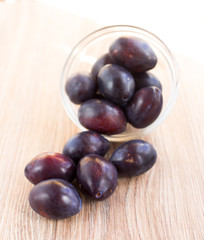 Plums in a bowl