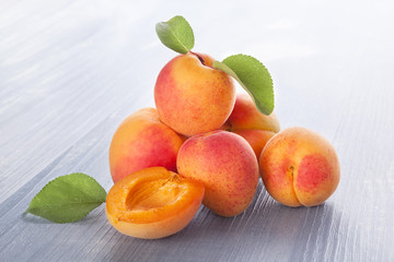 Delicious ripe apricots.