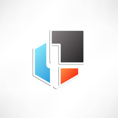 Abstract icon based on the letter