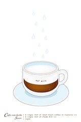 A Cup of Cafe con Leche on White Background