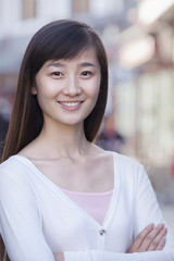 Portrait of Young Woman Outdoors in Beijing