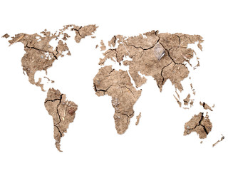 World map Shape on Soil Background