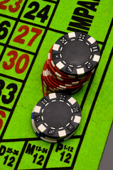 Gambling game in dark concept