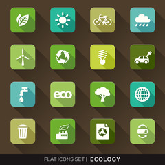Ecology Flat Icons Set