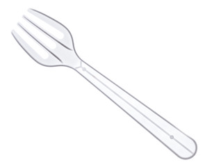 Plastic fork isolated on a white background.