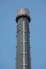 Fototapeta na wymiar Detail of the huge thermometer on the Nanshi Power Plant chimney