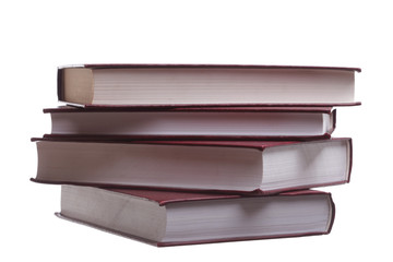 Isolated red pile books