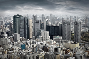 Fototapeta premium City view of skyscarpers