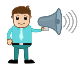 Fototapeta premium Announcing - - Business Cartoon