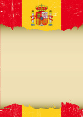 Fototapeta premium Spanish scratched vertical flag