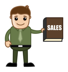 Sales Book - Business Cartoon