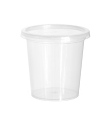 Plastic food cup (with clipping path) isolated on white backgrou