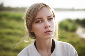 Fototapeta premium portrait of a beautiful sad woman