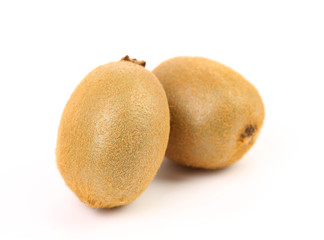 Two kiwi fruits isolated