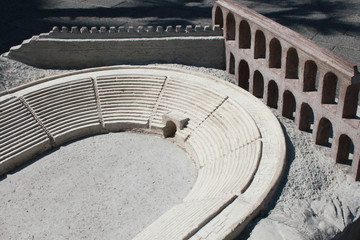 Part of ancient stadium in old city Plovdiv, Bulgaria