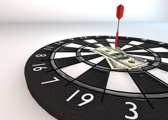 Obraz premium Dart Pin dollars close up view