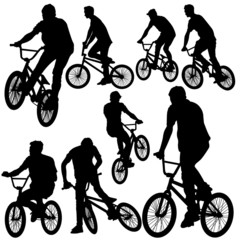 ride bike silhouette vector