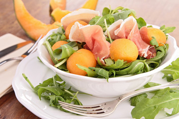 melon and salad
