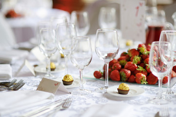 Table set for an event party