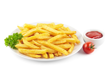 Pommes mit Ketchup