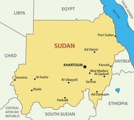 Republic of the Sudan - vector map