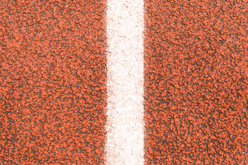 The surface of Running track and white line