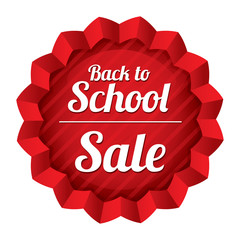 Back to school sale. Sticker with texture.