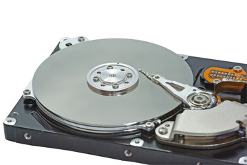 Close up image of a hard disk