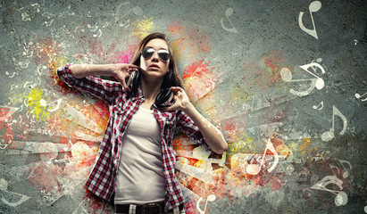 Young woman with headphones