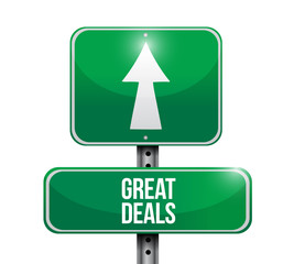 great deals road sign illustration design