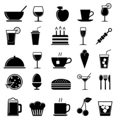 Food and drink icons set