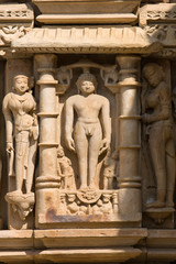 Stone carved temple in Khajuraho, Madhya Pradesh, India