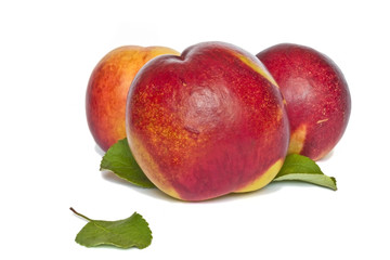 peaches isolated on white background