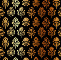 Seamless pattern with stylized flowers