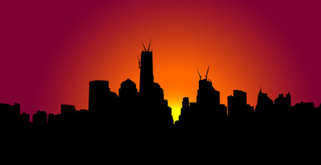 Naklejka premium Vector Cityscape