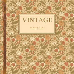 Beige background with vintage flower bouquets