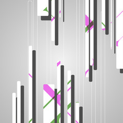 Abstract futuristic geometric shapes, dynamic illustration.