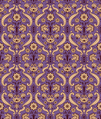 Seamless ornamental vintage pattern with stylized flowers.