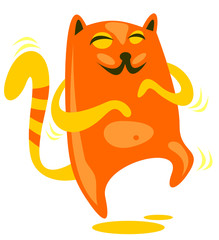 happy dancing cat
