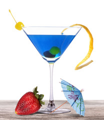 alcoholic cocktail on a vintage wooden table