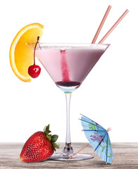 alcoholic cocktail on a vintage wooden table