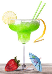 alcoholic cocktail on a vintage wooden table