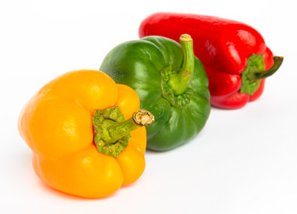 bell peppers isolated on white background