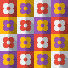 Background with abstract flowers in flat style