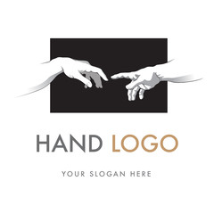 Naklejka premium Logo dłoni, Stworzenie Adama, Kaplica Sykstyńska